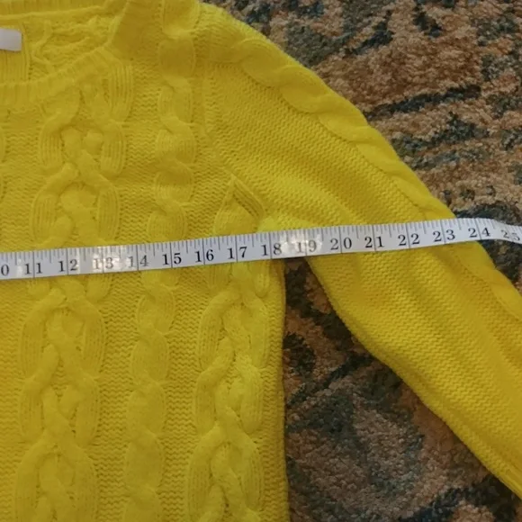 LOFT CABLE KNIT YELLOW SWEATER - Picture 8 of 8